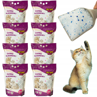 STRONG PETS Silikónové stelivo pre mačky 8x3,8l